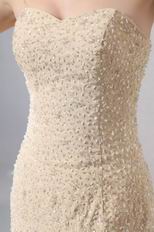 Exclusive Beaded Mermaid Champagne Unique Evening Dress