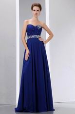 Stylish Floor Length Royal Blue Chiffon Evening Dress Online