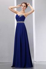 Stylish Floor Length Royal Blue Chiffon Evening Dress Online