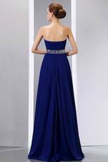 Stylish Floor Length Royal Blue Chiffon Evening Dress Online