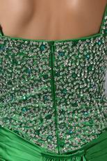 Beaded Front Split Panel Train Spring Green Evening Dress