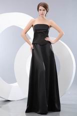 Modest Strapless A-line Skirt Black La Evening Dress