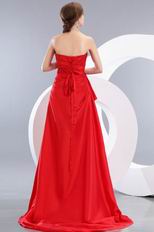 Good Looking Crimson Taffeta Evening Celebrity Dress