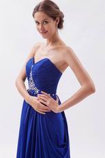 Inexpensive Royal Blue Evening Chiffon Dress For Women