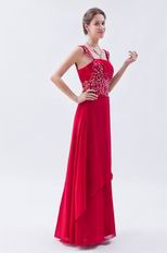 Inexpensive Square Embroidery Wine Red Evening Dress