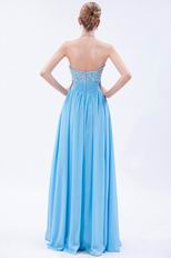 Strapless Sweetheart Floor Length Aqua Evening Dress