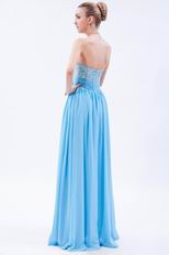 Strapless Sweetheart Floor Length Aqua Evening Dress