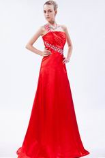 Sexy One Shoulder Empire Scarlet Evening Dress Discount