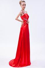 Sexy One Shoulder Empire Scarlet Evening Dress Discount