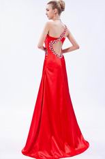 Sexy One Shoulder Empire Scarlet Evening Dress Discount