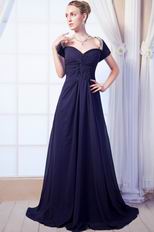 Decent Short Sleeves Navy Blue Prom/Evening Dress Cheap