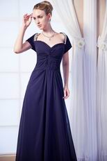 Decent Short Sleeves Navy Blue Prom/Evening Dress Cheap