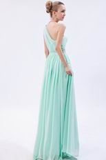 Designer One Shoulder Light Green Evening Dress Stars Wear