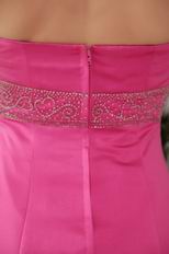 Strapless Hot Pink Princess Evening Dress For Juniors