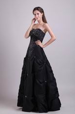 Strapless Floor-length Black Night Party Dress