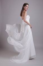 Elegant Sweetheart Ruched White Chiffon Evening Dress