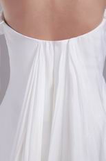 Elegant Sweetheart Ruched White Chiffon Evening Dress