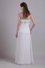 Best Spaghetti Straps White Chiffon Evening Dress