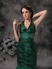 Mermaid Halter Dark Green Evening Dress Discount