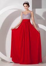 Beaded Scarlet Top 2014 Designer Evening Party Dress