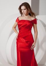 Cheap Off The Shoulder Scarlet Evening Party Gown Dress
