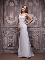 White One Shoulder Skirt 2014 Designer Dress For Club Party