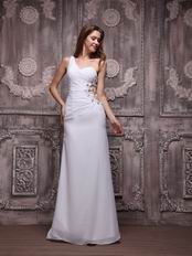 White One Shoulder Skirt 2014 Designer Dress For Club Party