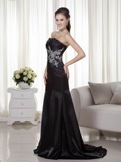 Black Mermaid Appliques Pageant Prom Evening Dresses