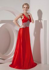 Classical Scarlet V-neck Evening Party Dresses UK