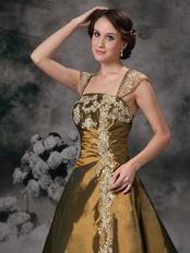 Classical Style Olive Brown Square Evening Dress Texas