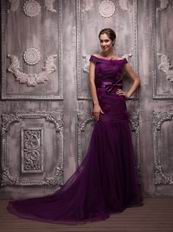 New Look Purple Mermaid Off Shoulder Red Carpet Dress