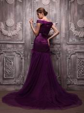 New Look Purple Mermaid Off Shoulder Red Carpet Dress