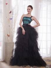 Unique One Shoulder Black Skirt Female Evening Dress