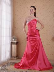 Coral Red Taffeta Dress For 2014 Evening Dress Cheap