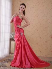 Coral Red Taffeta Dress For 2014 Evening Dress Cheap