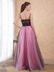 Spaghetti Straps Pink Evening Dresses Woman Wear Cheap