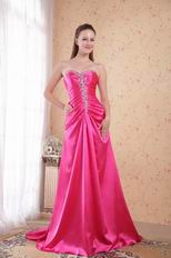 Floor Length Deep Pink Dress For Evening Women Decent