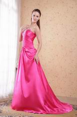 Floor Length Deep Pink Dress For Evening Women Decent