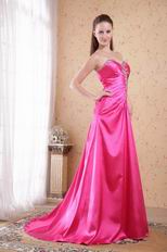 Floor Length Deep Pink Dress For Evening Women Decent