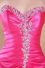 Floor Length Deep Pink Dress For Evening Women Decent