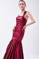 One Shoulder Column Corset Mermaid Cardinal Evening Dress