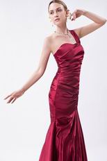 One Shoulder Column Corset Mermaid Cardinal Evening Dress