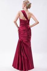 One Shoulder Column Corset Mermaid Cardinal Evening Dress