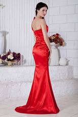 Discount One Shoulder Mermaid Silhouette Scarlet Evening Dress