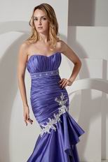 Beautiful Mermaid Blue Violet Lace Skirt Evening Dress