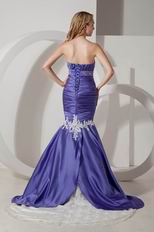 Beautiful Mermaid Blue Violet Lace Skirt Evening Dress