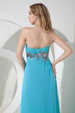 Cheap Strapless Front Split Aqua Evening Dress 2014