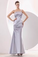 Affordable Left Strap Mermaid Silver Evening Dress