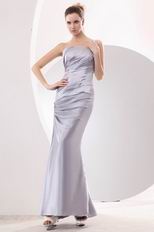 Affordable Left Strap Mermaid Silver Evening Dress