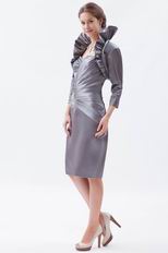 Sweetheart Silver Jr Evening Dress With Long Sleeves Jacket